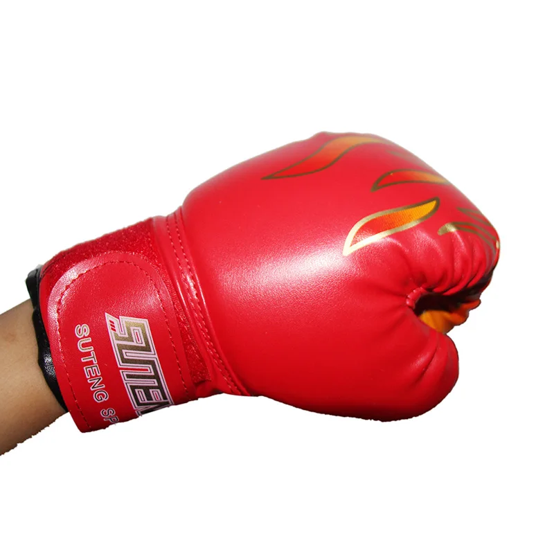 Black Red Blue Boxing Gloves Flame Boxing Gloves Adult Fight Taekwondo