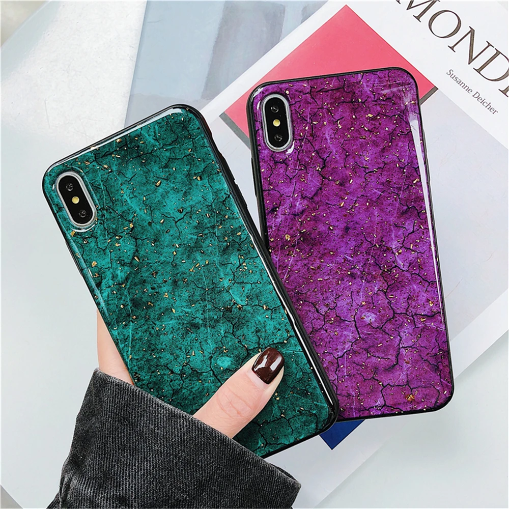 

Bling Glitter Glossy Phone Case for iPhone XS MAX X XR Soft Silicon Epoxy Cover Ultra Thin Shockproof Back Capa Protector Coque