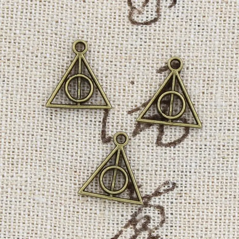 

50pcs Charms Deathly Hallows 13x12mm handmade Craft pendant making fit,Vintage Tibetan Bronze Silver,DIY for bracelet necklace