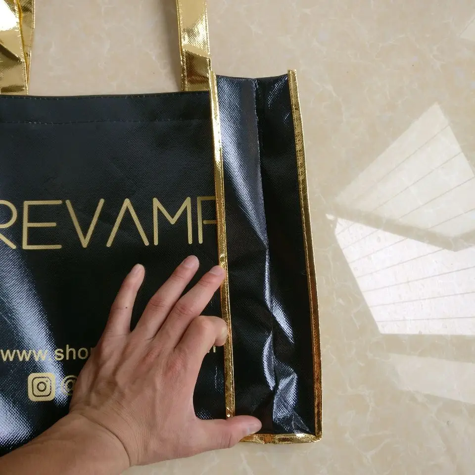 Новое поступление 1000 шт./лот 30x35x8 см Заказная черная металлическая Нетканая сумка