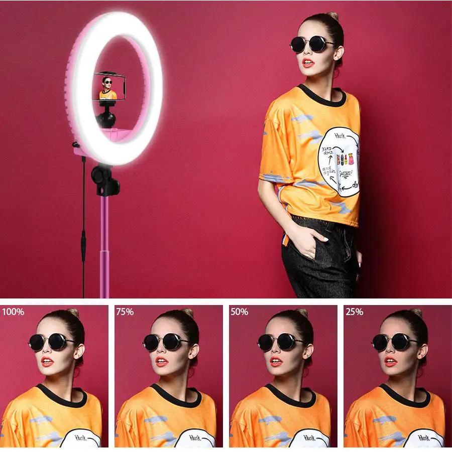  LEDLight 14 Inch Ring Fill Light Kit Dimmable LED Ring Light for Camera Smartphone YouTube Self-Por