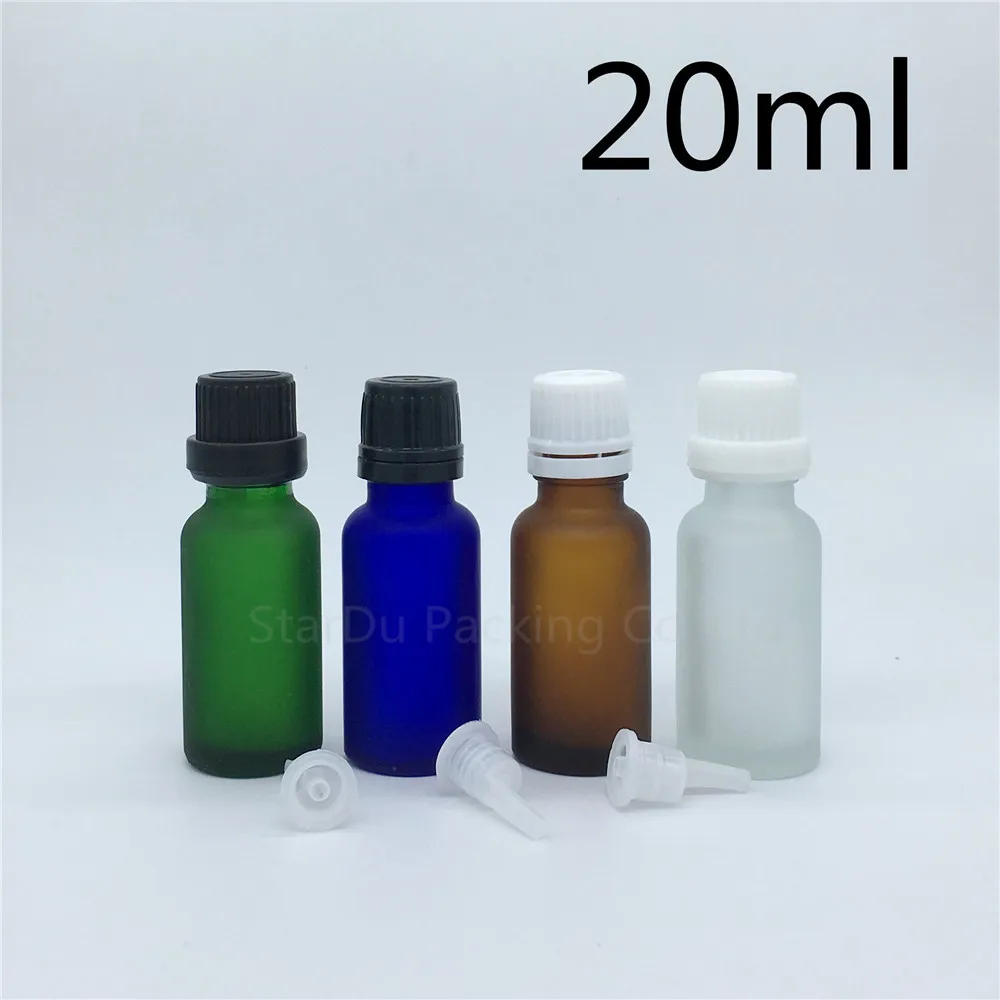 Bottle 20cc Vials Essential Oil Transparent Frosted Glass 20ml Green Blue Amber with Tamper Evident Cap 10pcs | Красота и здоровье