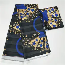 Дизайн,, Высококачественный искусственный шелк, африканская ткань с принтом, 4+ 2 ярдов/комплект, Африканское платье для женщин! F7167