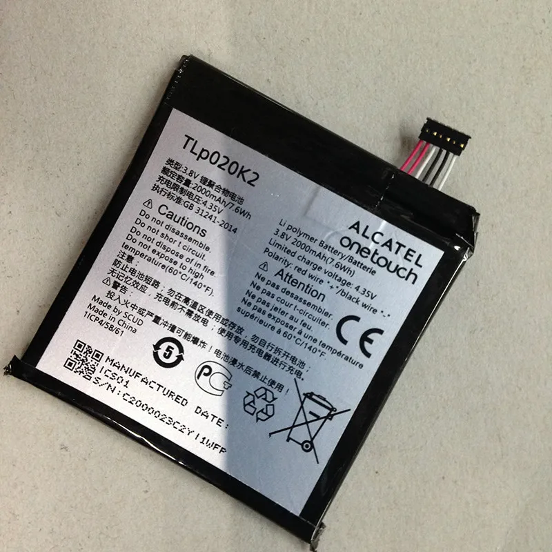 Аккумулятор 2000 мАч для Alcatel One Touch Idol 3 (4 7) 6039 6039H 6039Y 6039K TLP020K2/tlp020kj батареи + трек-код |