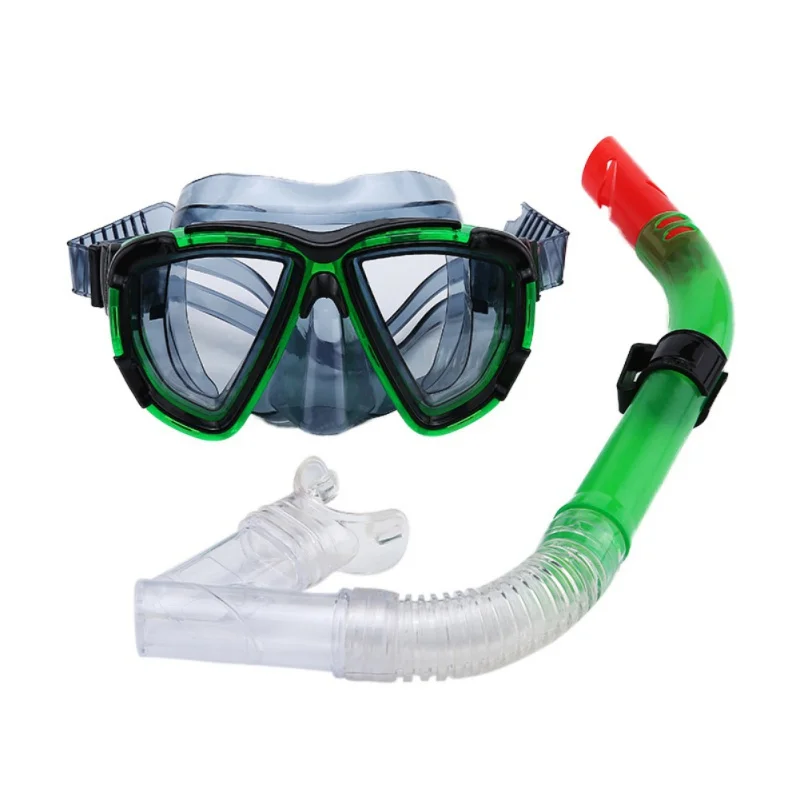 

Professional Snorkeling Diving Set Kit Gear Anti-Fog Clear Vision Snorkel Mask Impact PVC Swim Goggles Watertight Diving Mask ST