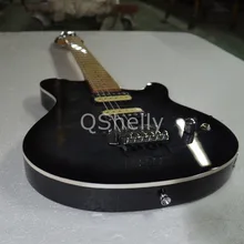 Высокое качество QShelly Пользовательские Черный EVH стеганый Пламя клен Топ musicman белый Привязка MC электрогитара Музыкальные инструменты магазин