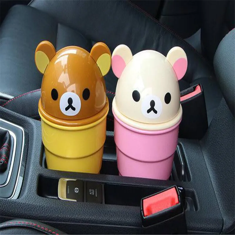 

Cute Cartoon Car Trash Cans Car Storage Debris Barrels For mazda cx-5 nissan x-trail t32 skoda ford focus 2 3 renault subaru