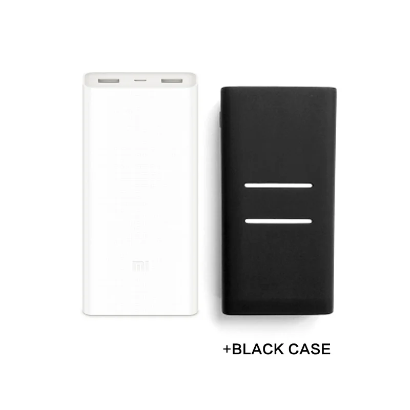 Внешний аккумулятор xiaomi QC3.0, Дополнительный внешний аккумулятор, 20000 мА/ч, портативное зарядное устройство, двойной USB, быстрая зарядка для iPhone, Sumsung, xiaomi - Цвет: Black case