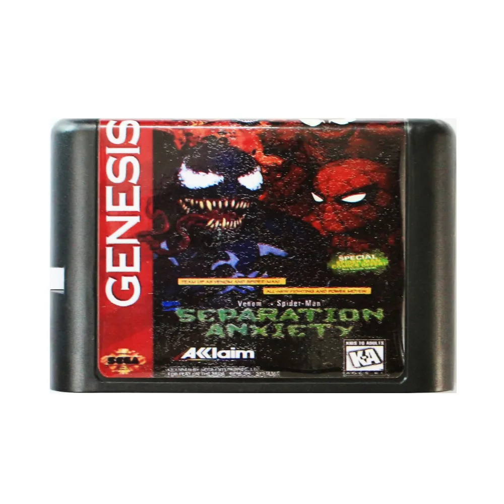 

Spiderman and Venom in Separation Anxiety 16 bit MD Game Card For Sega Mega Drive For SEGA Genesis