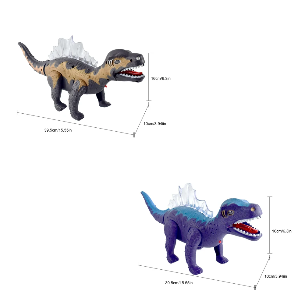 Мальчики Электрический ходьба Spinosaurus динозавр игрушки светящийся симулятор динозавра со звуком сборка модель игрушки для детей