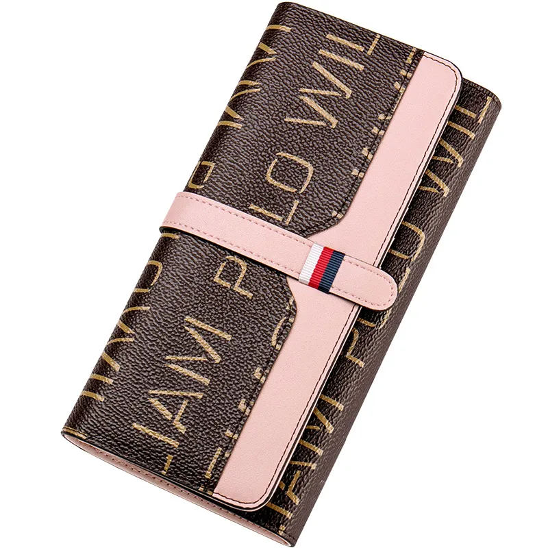 Чехол-Кошелек для женщин Женский кошелек, большого размера дизайн роскошный Стильный чехол-бумажник с мобильного телефона подростков Модный чехол-бумажник с WILLIAMPOLO - Цвет: pink