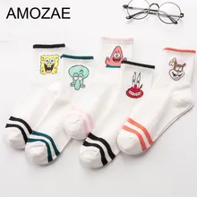 Новинка, носки женские, уличные, граффити, Корея, японская Мона Лиза, забавные носки Harajuku дизайн, хлопок, модный тренд, Sokken