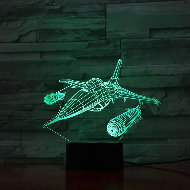

F-16 Fighting Falco Plane Warcraft Model Usb 3d Led Night Light Illusion Fighter gece lambas Warplane Table Lamp Bedside