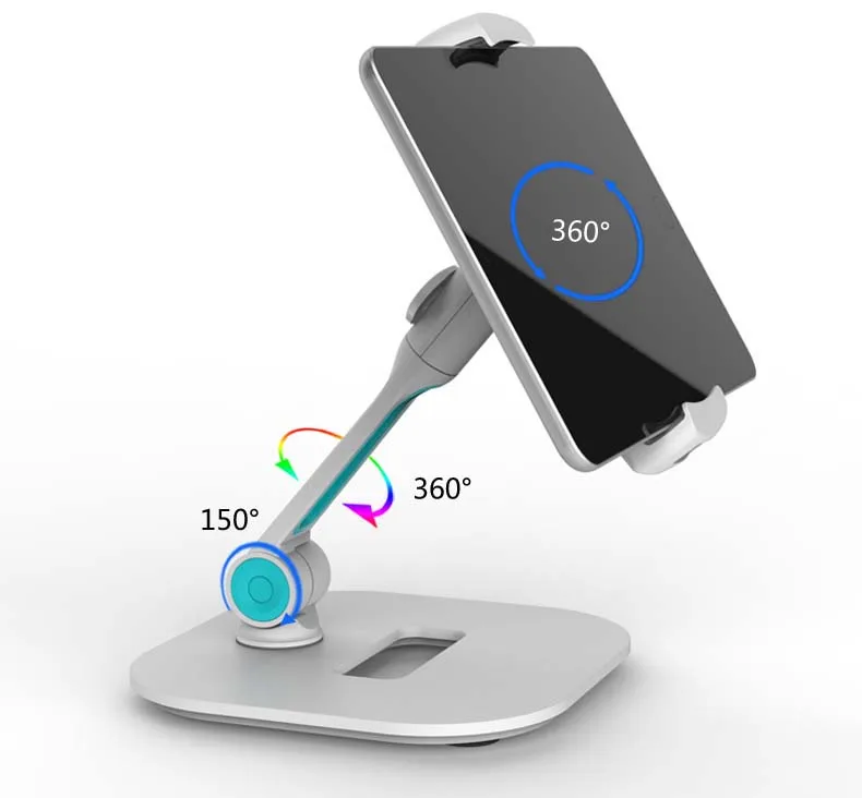 

360 Rotation Multifunction 4-11" Tablet PC Stand Mobile Phone Holder Metal Base Universal Foldable Lazy Tablet Support