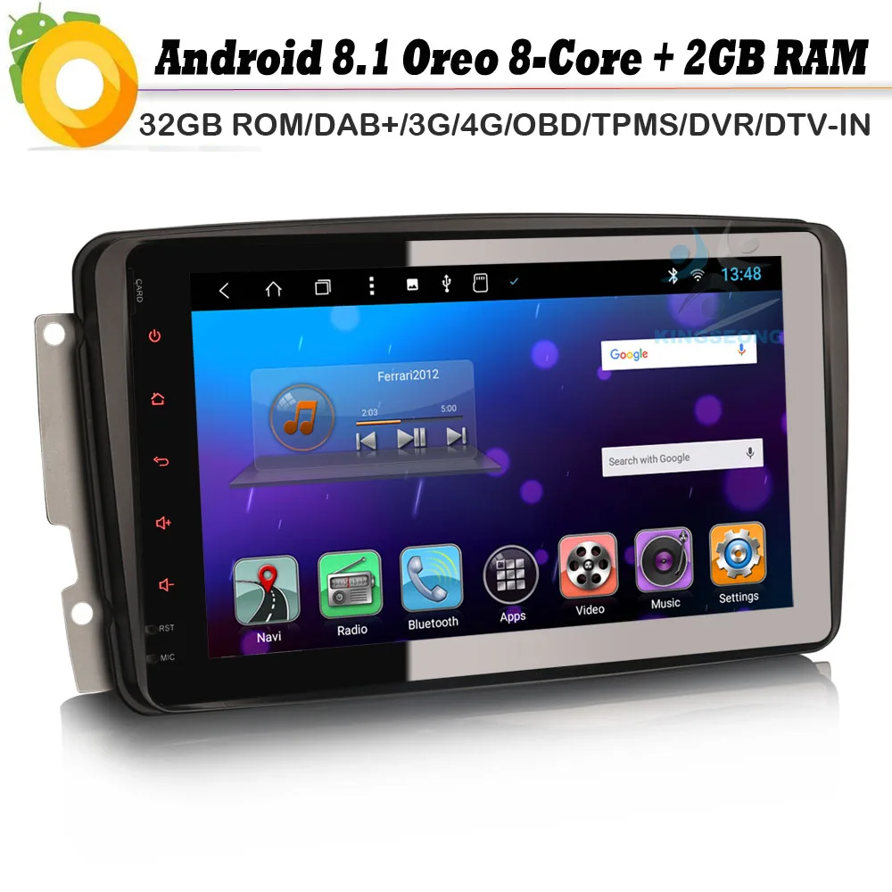 Автомагнитола на Android 8 0 для Mercedes klase C/G/CLK W209 W203 Viano Vito DAB + спутниковый навигатор WiFi