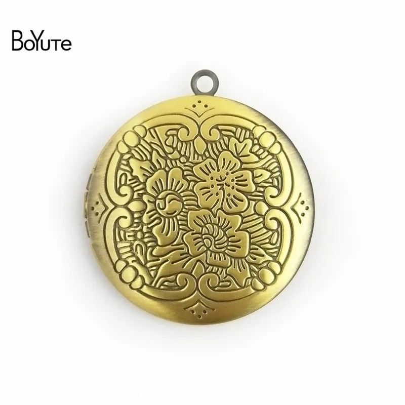 BoYuTe 10Pcs Round 316MM Metal Brass Lockets Diy Floating Photo Locket Pendant Charms (1)