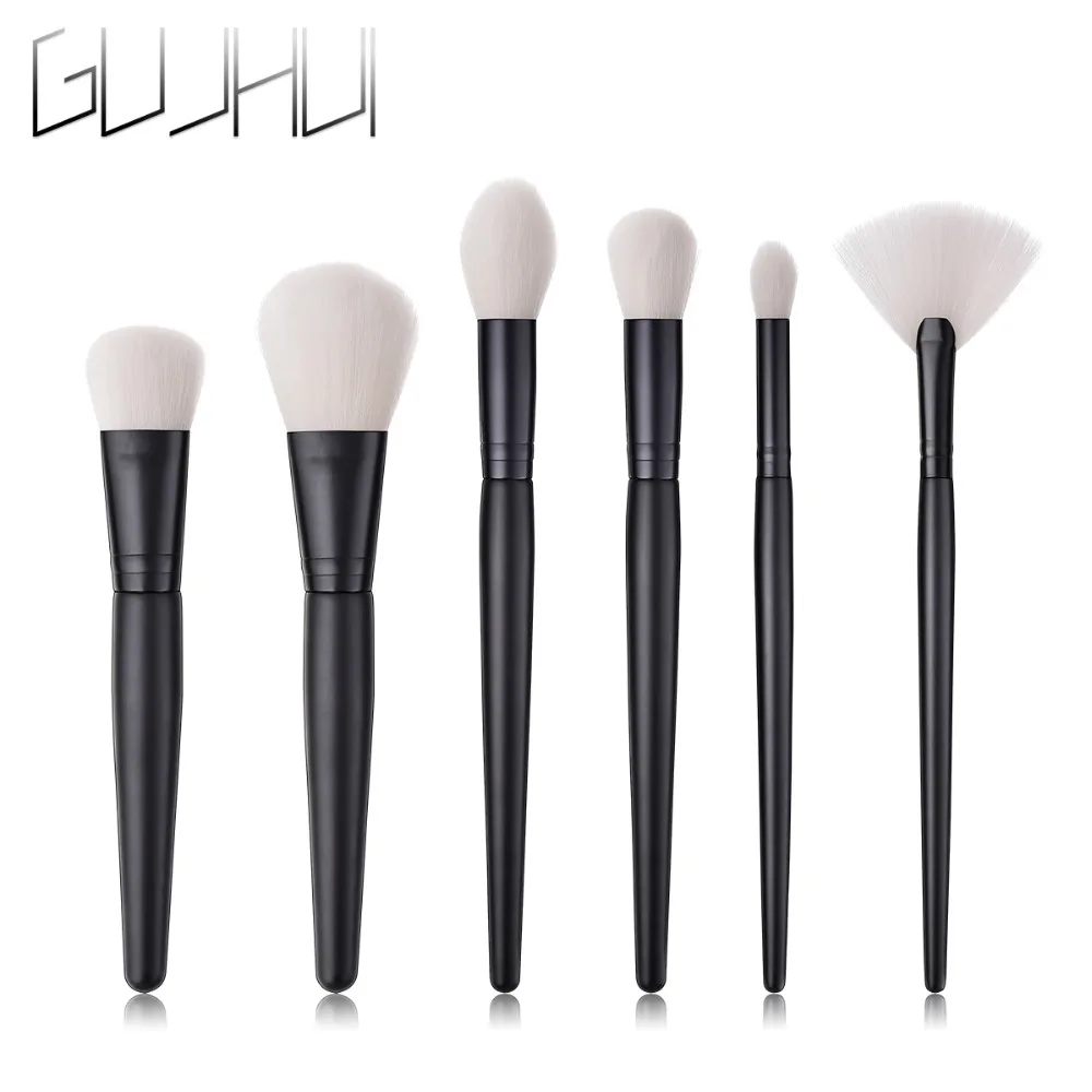 6pcs Pro Face Makeup Brushes Set Loose Powder Blending Blush Kits