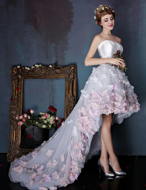 Special Price Saudi Arabic Handmade Flowers Prom High Front Low Back Strapless Sexy Low Back Cheap Online From China 2018 bridesmaid dresses Special Price Saudi Arabic Handmade Flowers Prom High Front Low Back Strapless Sexy Low Back Cheap Online From China 2018 bridesmaid dresses