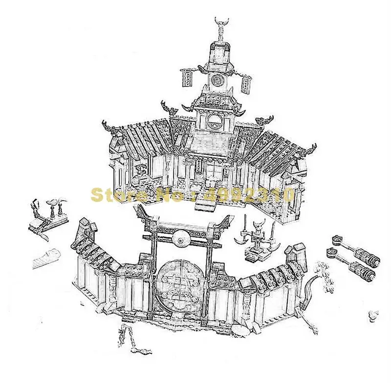 

11165 1112pcs ninja monastery of spinjitzu bela building blocks 10 figures 70670 Bricks Toy