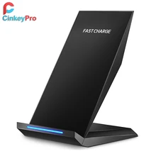 CinkeyPro QI Беспроводное зарядное устройство Подставка 2 катушки Быстрая зарядка 2,0 для iPhone 8 10 X samsung S8 Универсальный мобильный телефон