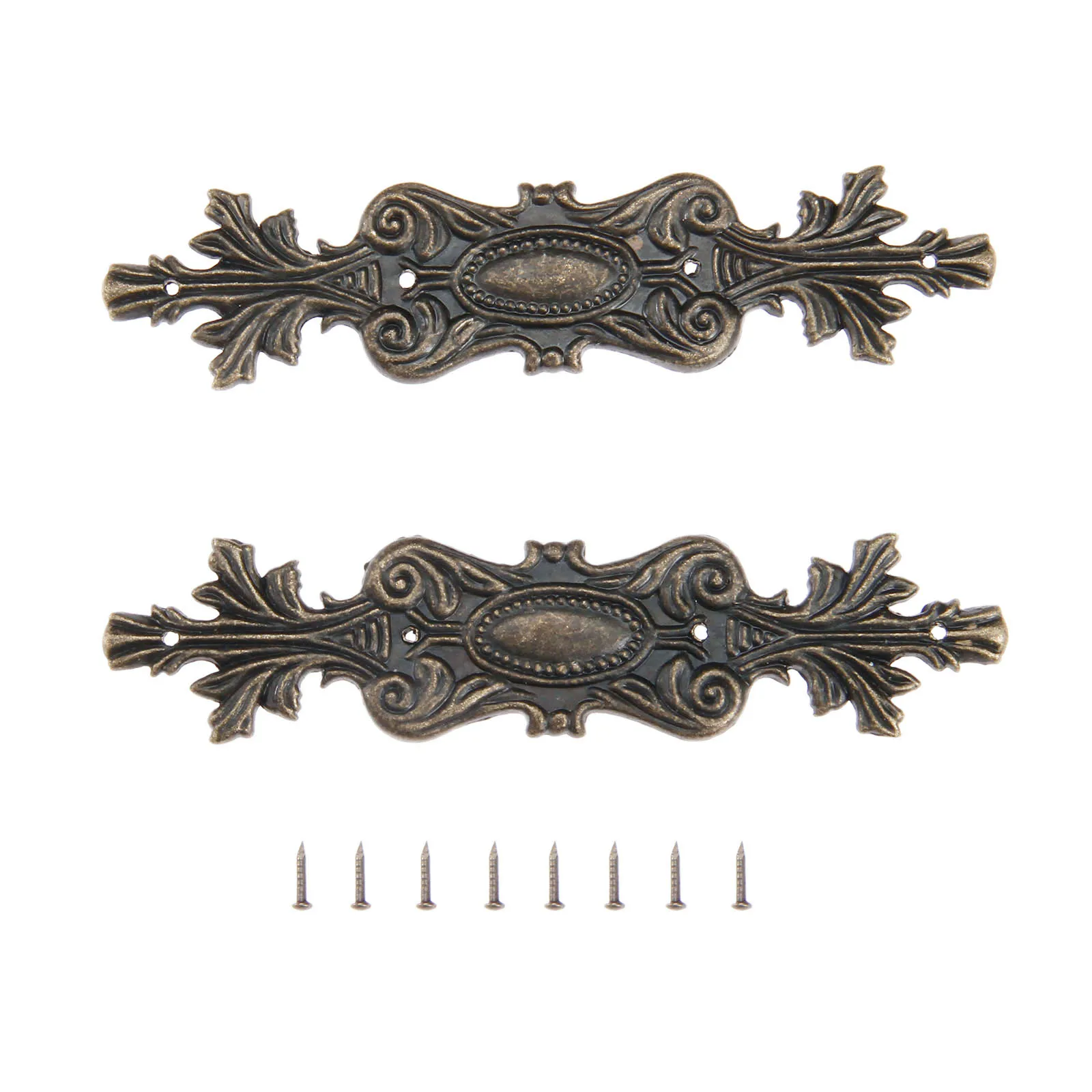 

2Pc Antique Box Leg Furniture Corner Brackets Jewelry Box Book Album Corner Protector Metal Embellishments Scrapbooking 100*20mm