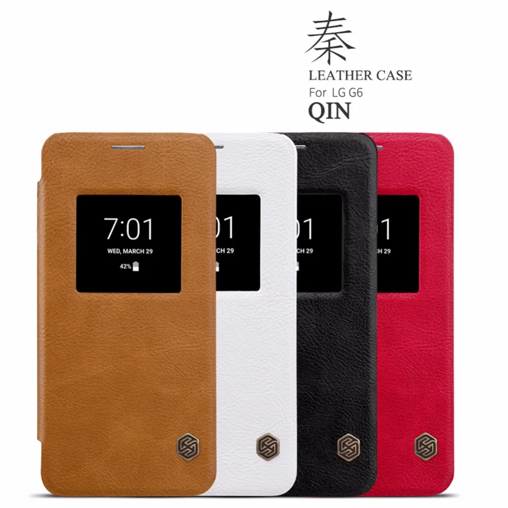 

For LG G6 phone case Nillkin Qin Vintage Smart View Window G6 Wallet Leather Case for LG G6 Flip Cover Phone For LG G6 Bag Etui