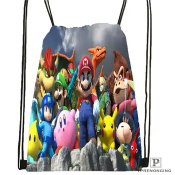 

Custom New-Super-Mario-Bros Drawstring Backpack Bag Cute Daypack Kids Satchel (Black Back) 31x40cm#2018612-02-10