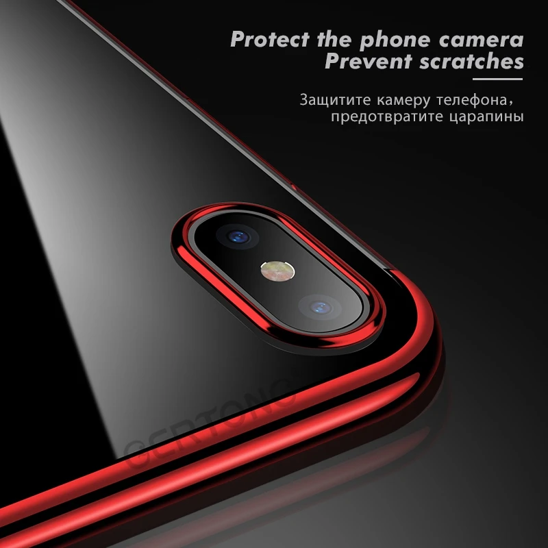 Чехол накладка GerTong из мягкого ТПУ для iPhone X 8 7 6 6s Plus XS MAX XR 10 чехлы с гальваническим