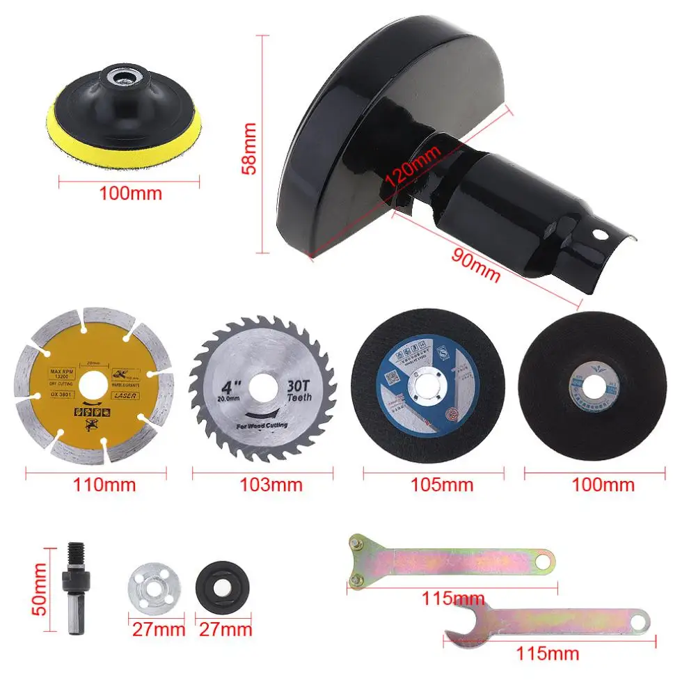Electric Drill Cutting Seat Conversion Tool Accessories with Grinding Wheel and Metal Slice for Grinding / Cutting / Polishing Electric Drill Cutting Seat Conversion Tool Accessories with Grinding Wheel and Metal Slice for Grinding / Cutting / Polishing