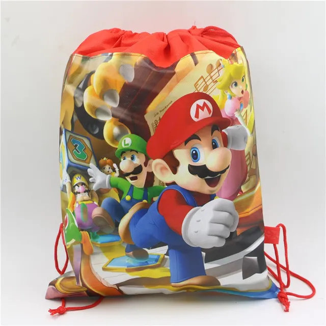 small super mario bros theme birthday party gifts non woven drawstring