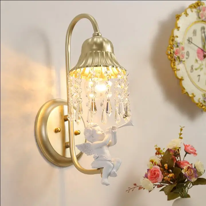 Горячие Кристалл Бра Гостиная прикроватные зеркало передние лампа проходу огни спальня гладить искусства лампы