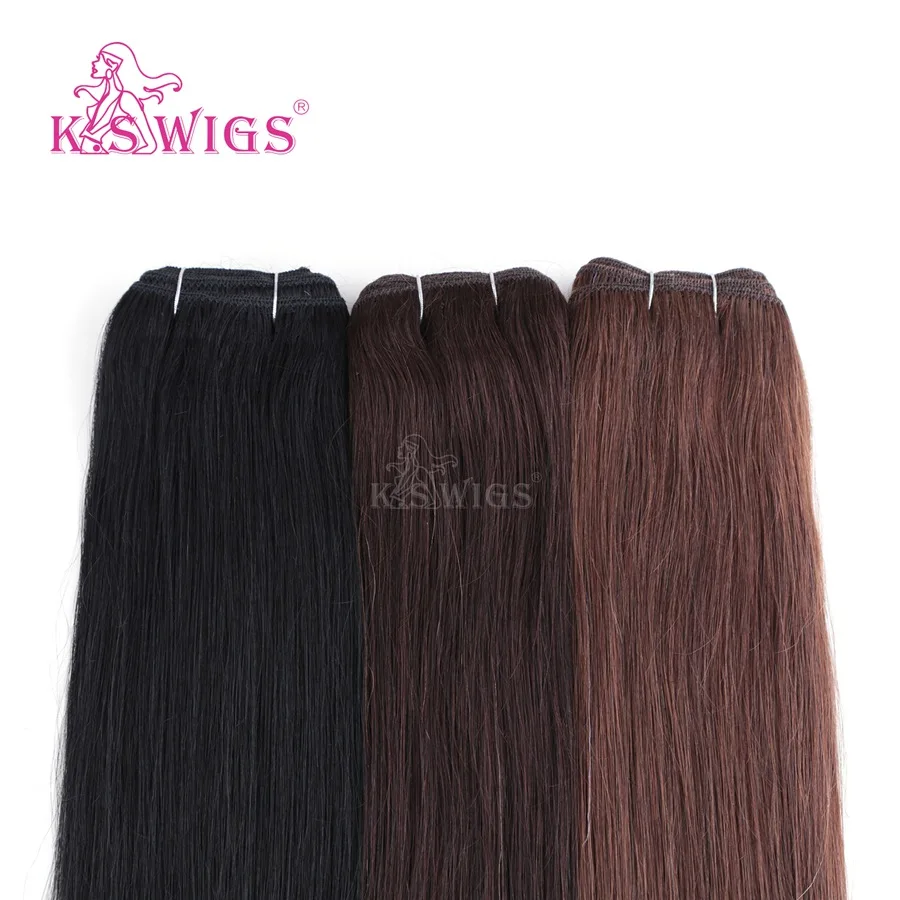 K.S парики 16 ''Волосы double Drawn плетение пучки Straigh Реми парики из натуральных волос 110 г