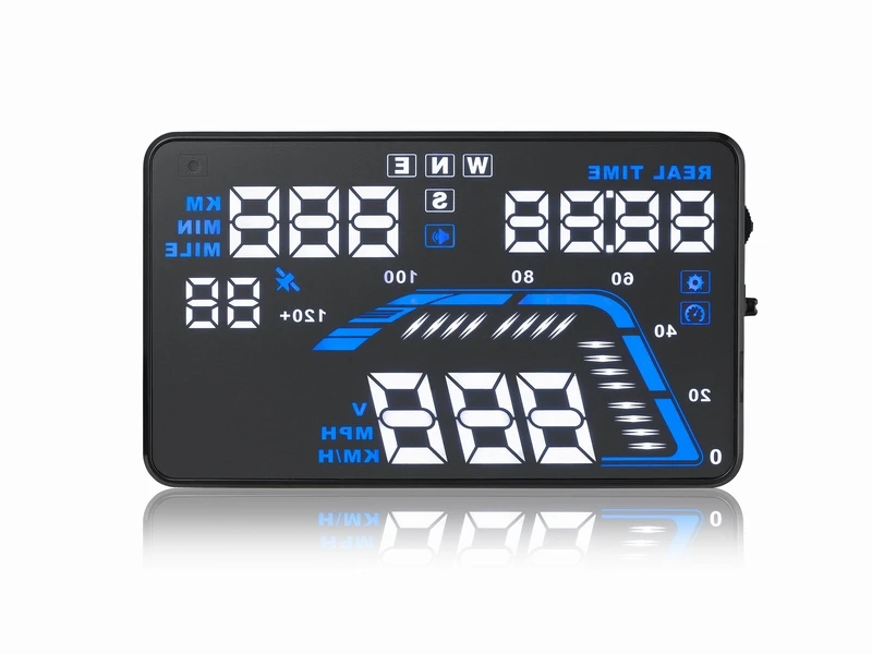 Q7 универсальная защитная пленка для 5,5 дюймов с gps превышение скорости Предупреждение лобовое стекло проектор многоцветных HUD Дисплей автомобильный коллиматорный индикатор авто