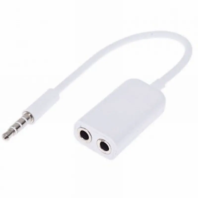 Beste 1 tot 2 Mini Stereo 3.5mm HeadSet Audio Speaker Hoofdtelefoon Splitter Adapter man vrouw aux cabo voor iphone 4 5 6 mp3 mp4 ipad