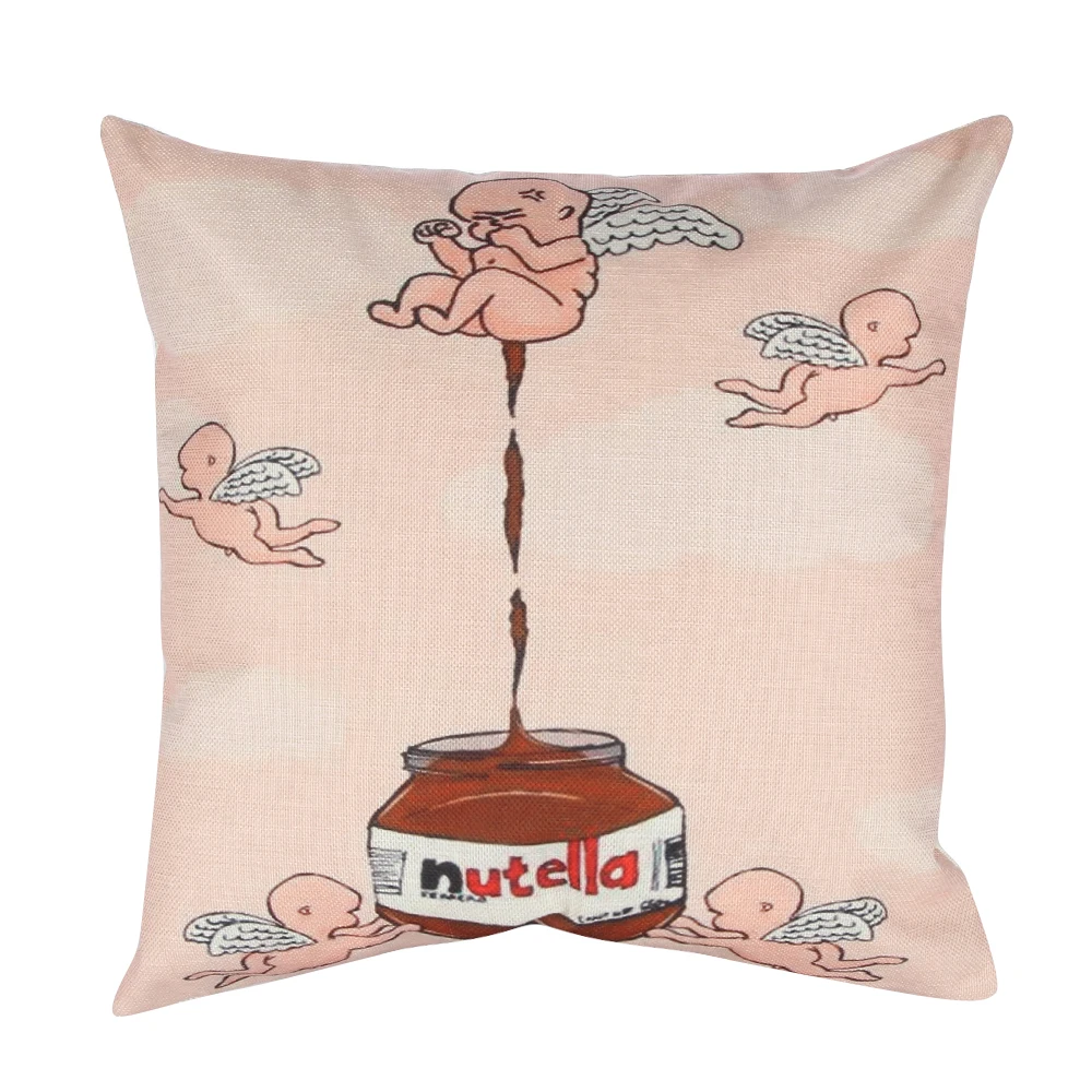 Download NUTELLA Print Series Square 430*430 mm Simple Style Pattern waist pillow cover creative throw ...