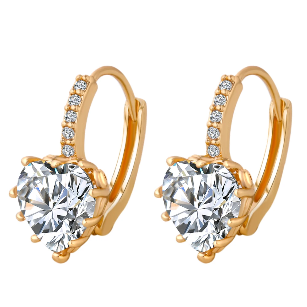 Женские серьги гвоздики с кристаллами в форме сердца|earrings sterling|earring organizersearring sticker