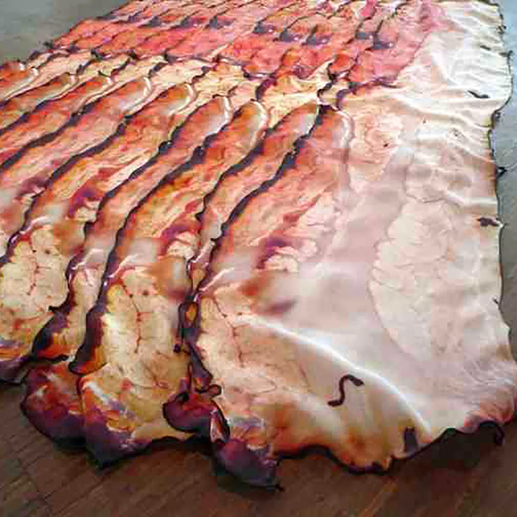 

High Quality Funny Bacon Scarf Gigantic Piece Of Bacon Silk Scarf Delicious Draped Accessory for Women and Girls