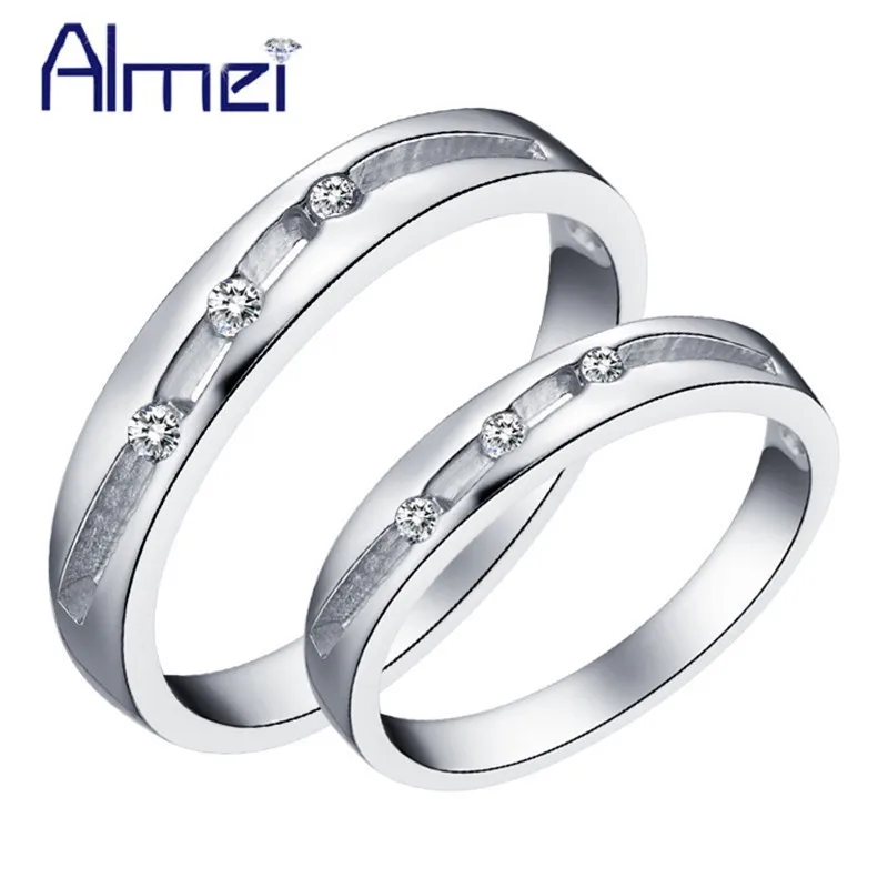 Buy Uloveido White Gold Color Couple Wedding Rings Sets for Men Women 2016