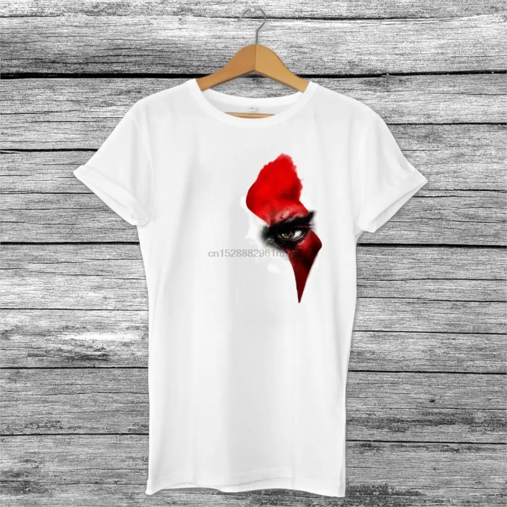 Kratos God of War Eye Inspired Mens PS4 Video Gaming T-Shirt Printed Top Xbox Gift Print T-shirtHip Hop Tee Shirt | Мужская одежда