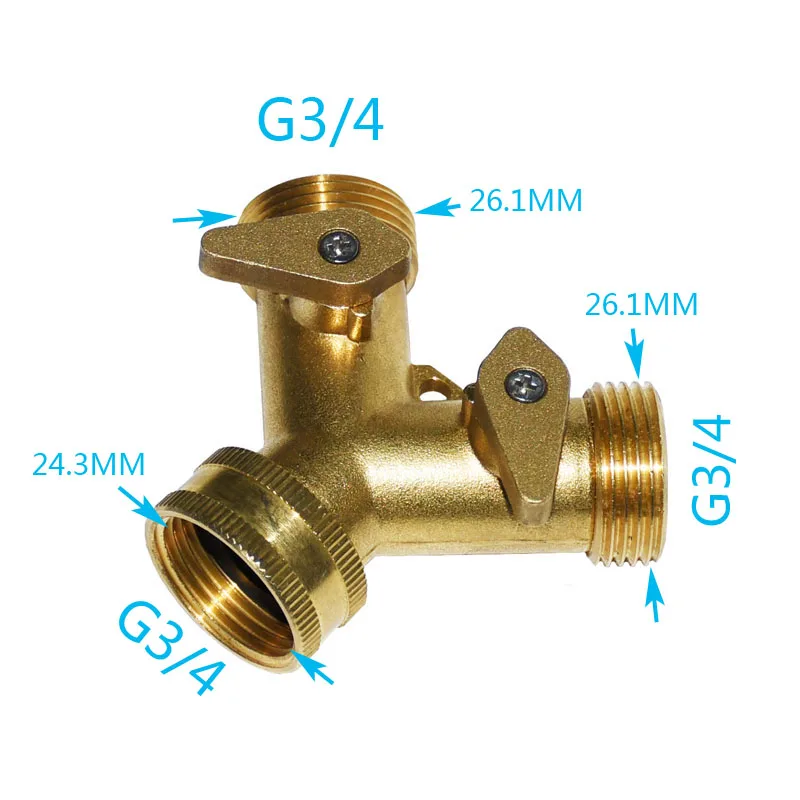 Cranes 3/4 2 way tap A tap of water conector grifo water irrigation splitter connectors 3/4  Splitter watering up faucet