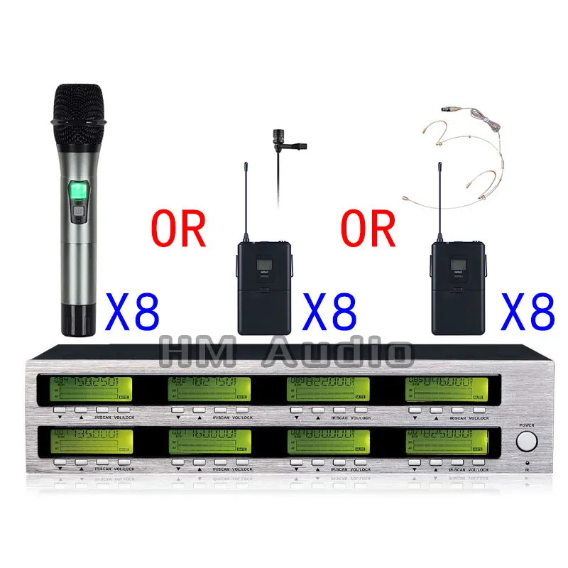 New High Quality Professional AWT800 8 channel Handheld Wireless