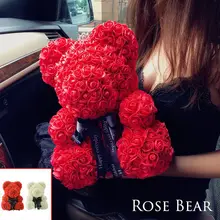 20 25 40cm Rose Bear Bear Tanabata Valentine Rose Bear Dried Flower Everlasting Hug Bear Sending Girlfriend Wedding 