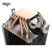 Aigo L6 два башня Процессор охладитель радиатор для ПК с 6 прямого контакта тепловых трубок радиатора 90 мм светодиодный вентилятор компьютера Процессор охлаждающий вентилятор воздуха