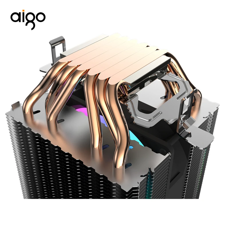 Aigo L6 اثنين برج وحدة المعالجة المركزية برودة PC غرفة تبريد مع 6 مباشرة الاتصال الحرارة أنابيب المبرد 90 مللي متر LED مروحة الكمبيوتر وحدة المعالجة...