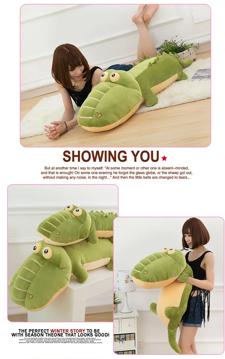 Новое поступление около 80 см мультфильм Зеленый Крокодил плюшевые игрушки очень мягкая кукла подушка подарок ко Дню Святого Валентина w2549