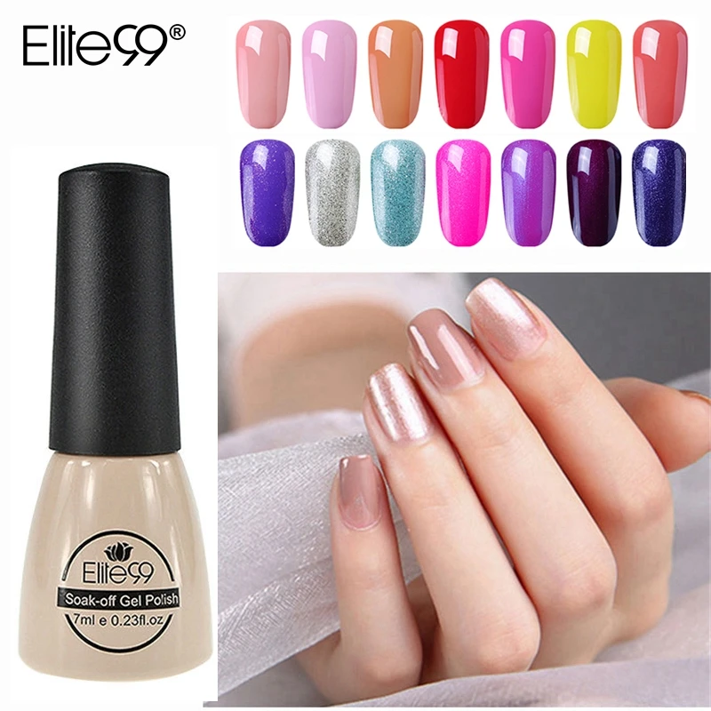 

Elite99 7ml Nail Polish Pure UV Nail Gel Soak off LED UV Hybrid Gel Lacquer Manicure Gel Varnish Red Pink Glitter Nail Makeup