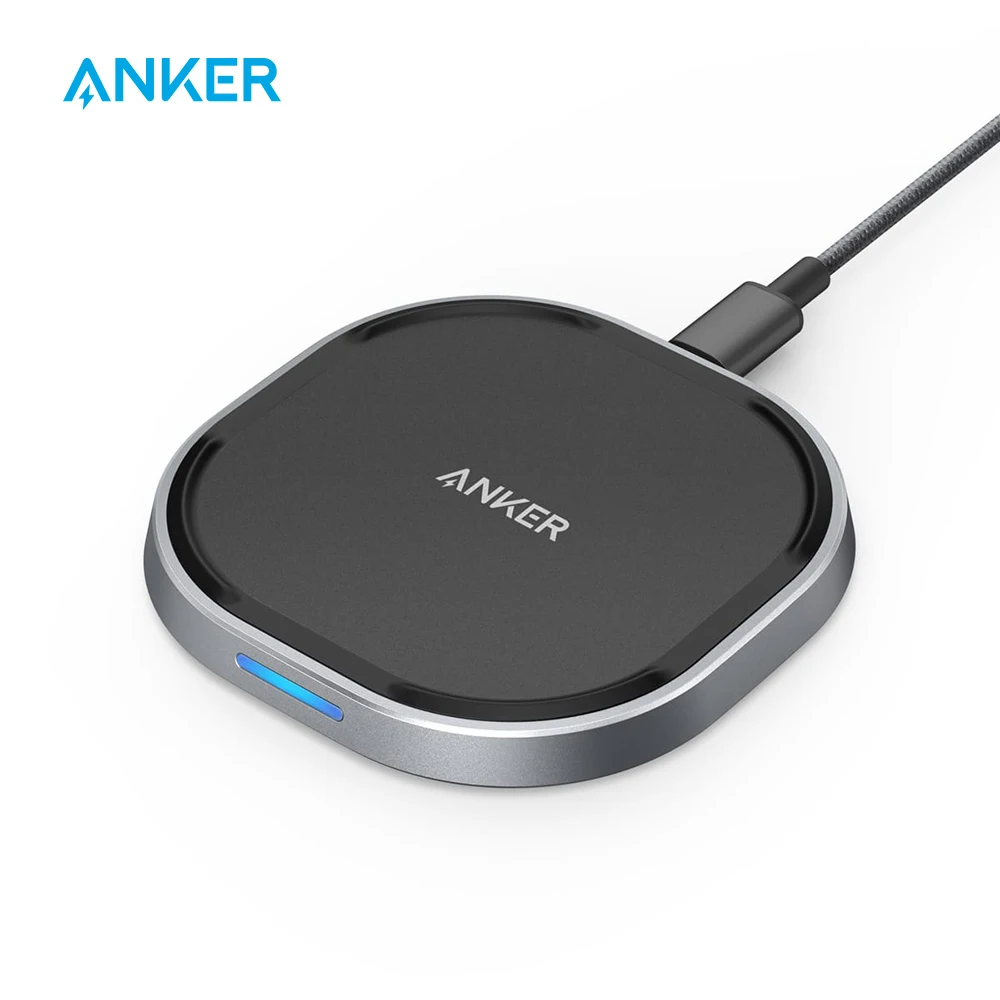  Cargador inalámbrico Anker con USB-C 15W panel de carga rápida de Metal PowerWave certificado Qi 75
