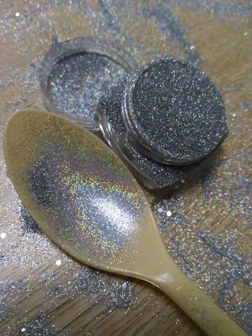 

Holographic Laser Silver Glitter 0.2mm Size Nails Art Manicure UV Tip Powder Dust Nail Tips Decoration Colorful 1/256