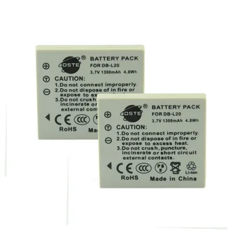 

DSTE 2PCS DB-L20 Rechargeable Battery for SANYO DMC-C1 C4 C5 DSC-J4 DSC-K4 CA65 E60 CG65 E6 CG6 CA6 DMX-CA8 DMX-CG9 Camera