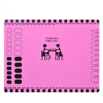 1 Sheet Silicone Stamping Mat 40.5cm*30.5cm Foldable Washable Pad Nail Art Tool For Manicure, 3 Styles For Choose